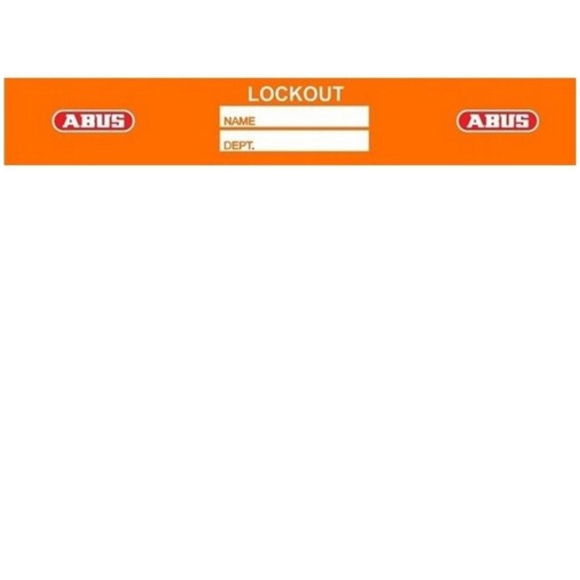 Abus AL0704 Orange Identi-Shield Label Lockout Labels Add Custom Colors and Identification to Safety Padlocks - The Lock Source