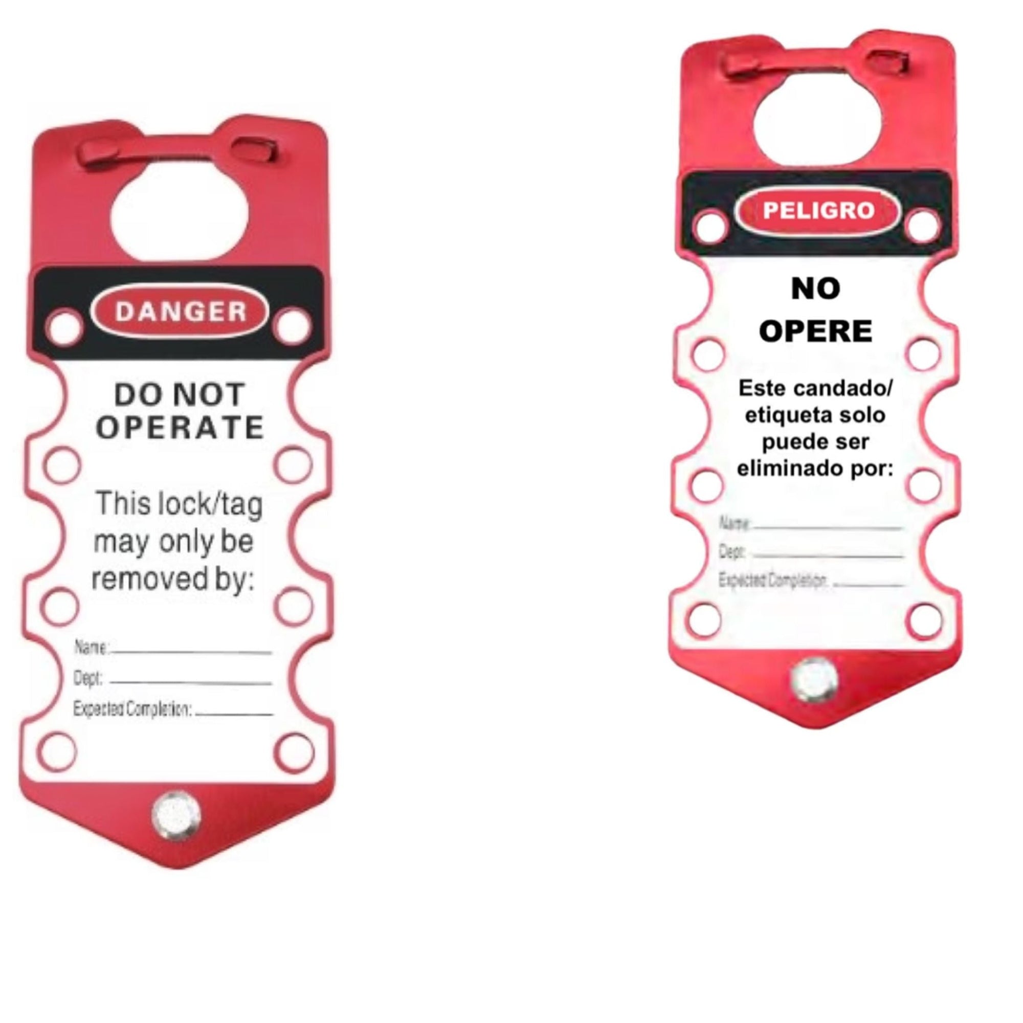 Abus Aluminum Labeled Hasps Allows Displaying of Message While Lock Out of Power Equipment During Maintenance or Service Work - The Lock Source