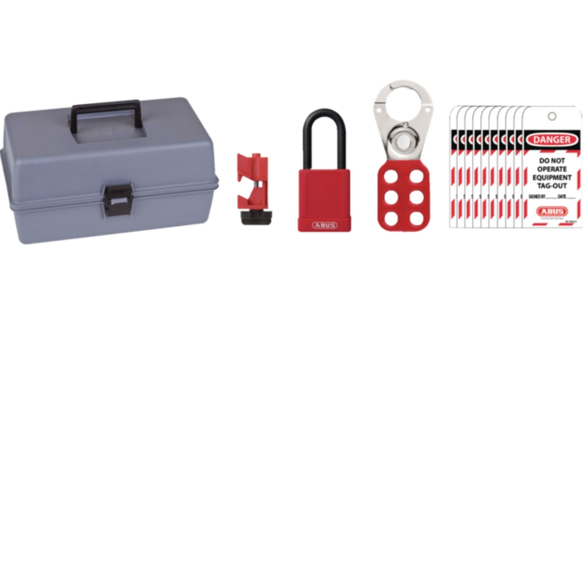 Abus K945 Operator Lockout Toolbox Kit Stores and Organizes Lockout Devices In One Location With New Gray Tool Box - The Lock Source