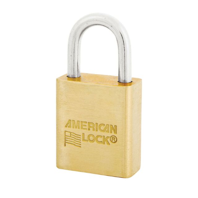 American Lock No. ASL40N Government Solid Brass Bump Stop Padlock With Key-Retaining Feature - The Lock Source