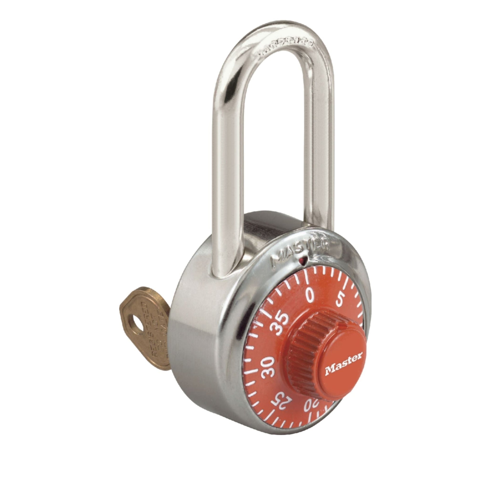 Master Lock 1525LF ORJ V937 Orange Dial Locker Lock with Key Override - The Lock Source