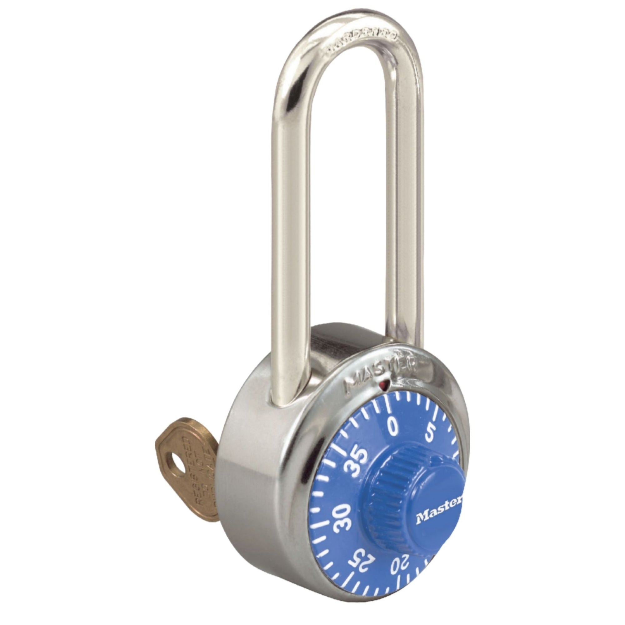 Master Lock 1525LH BLU V145 Blue Dial Combination Locker Padlock with Key Override - The Lock Source