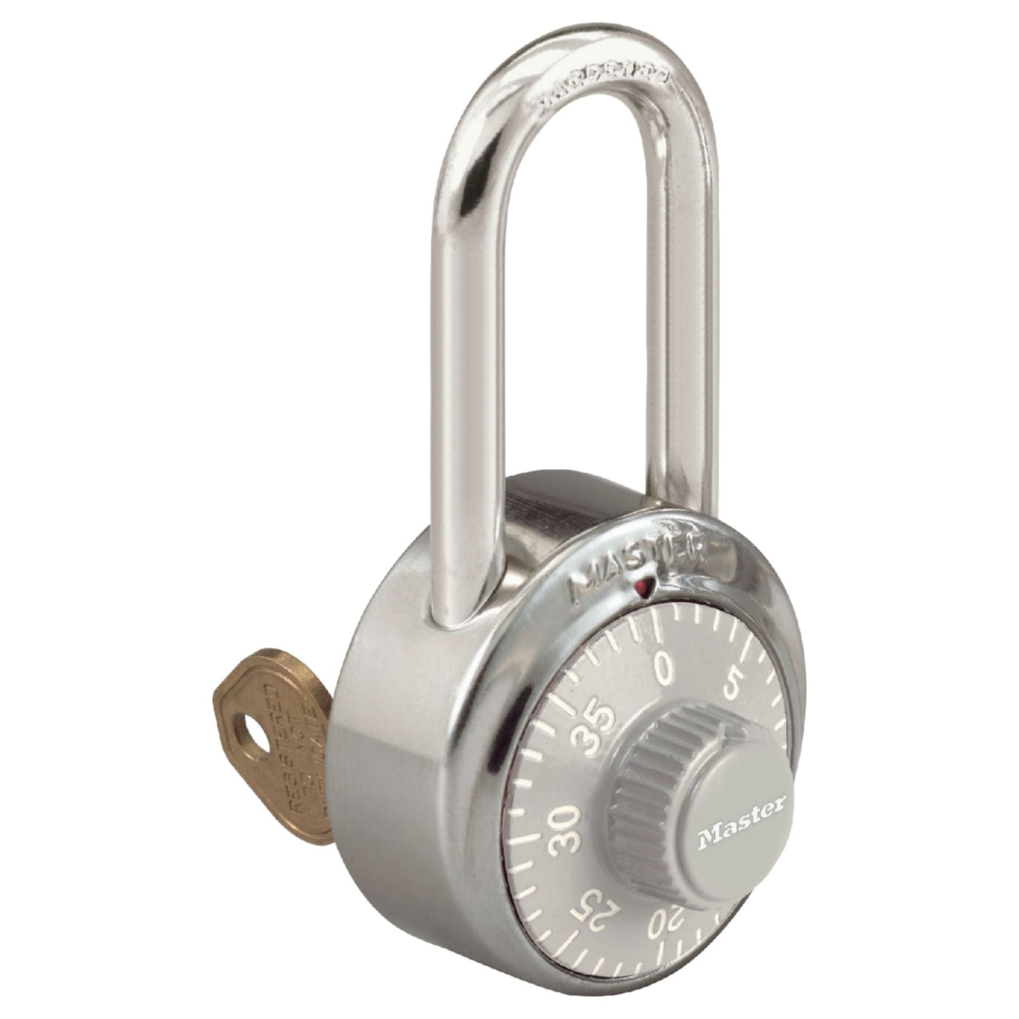 Master Lock 1525LH GRY V44 Gray Dial Combination Locker Padlock with Key Override - The Lock Source