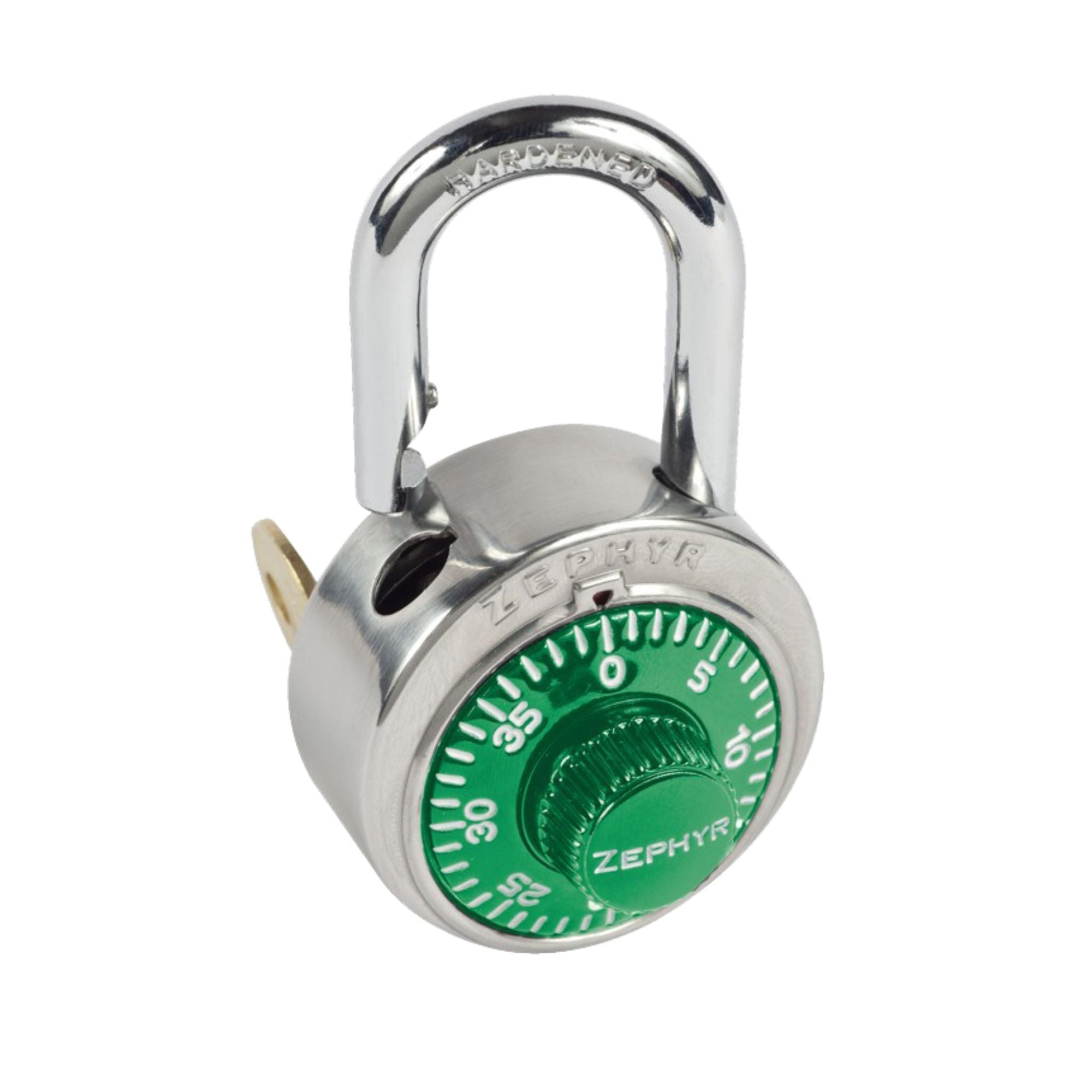 Zephyr Lock 1925GRN Combination Padlock Feature Stainless Steel Lock Body and Green Dial - The Lock Source