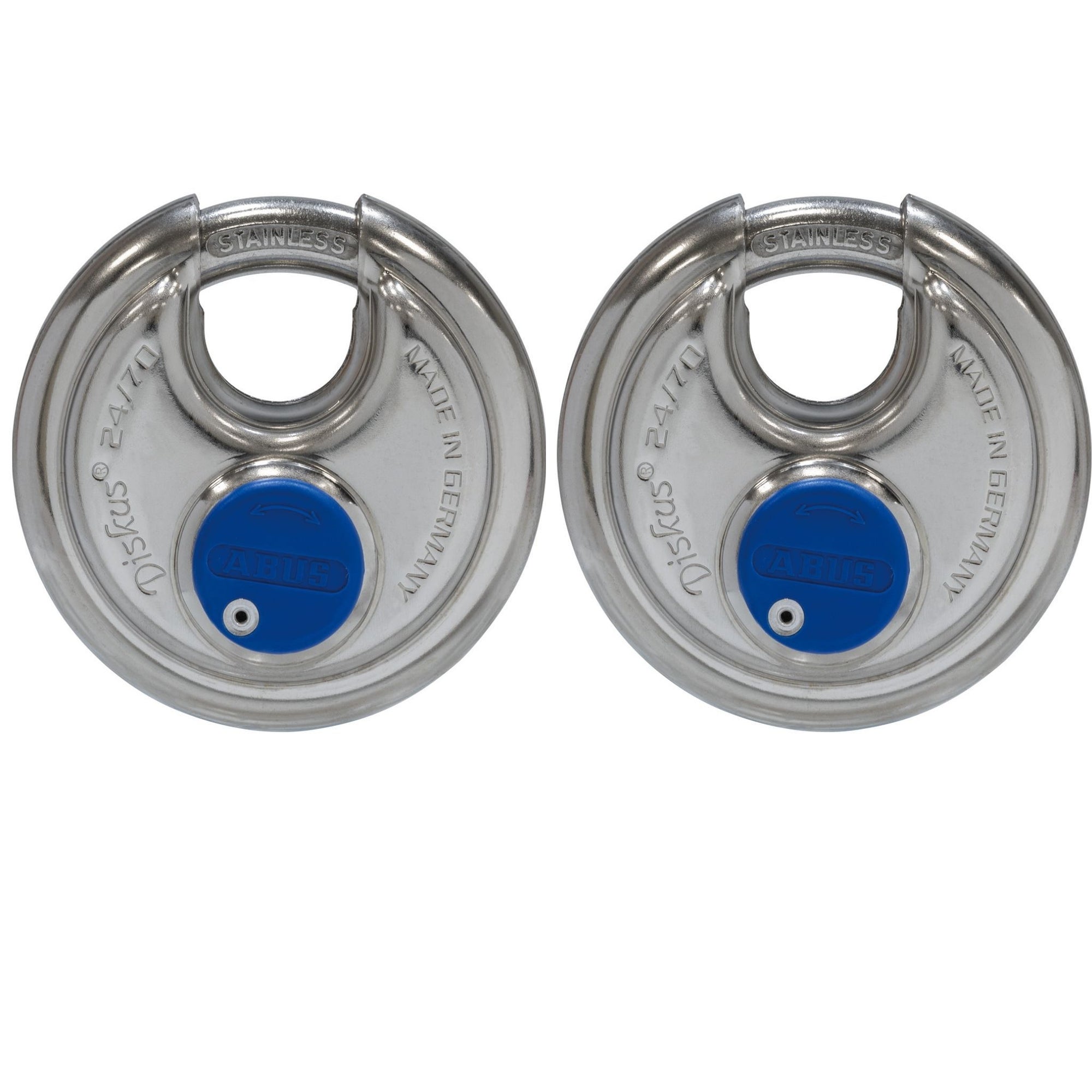 Abus 24IB/70 KAx2 Disk Padlocks Weatherproof Diskus 24IB Series Locks Keyed Alike (KA2) in Set-of-2 Locks - The Lock Source