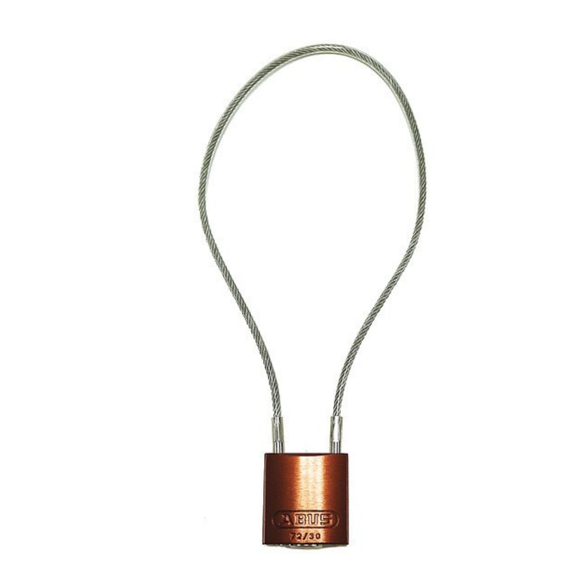Abus 72/30CAB40 MK Brown Aluminum Safety Padlock with 8-Inch Cable - The Lock Source