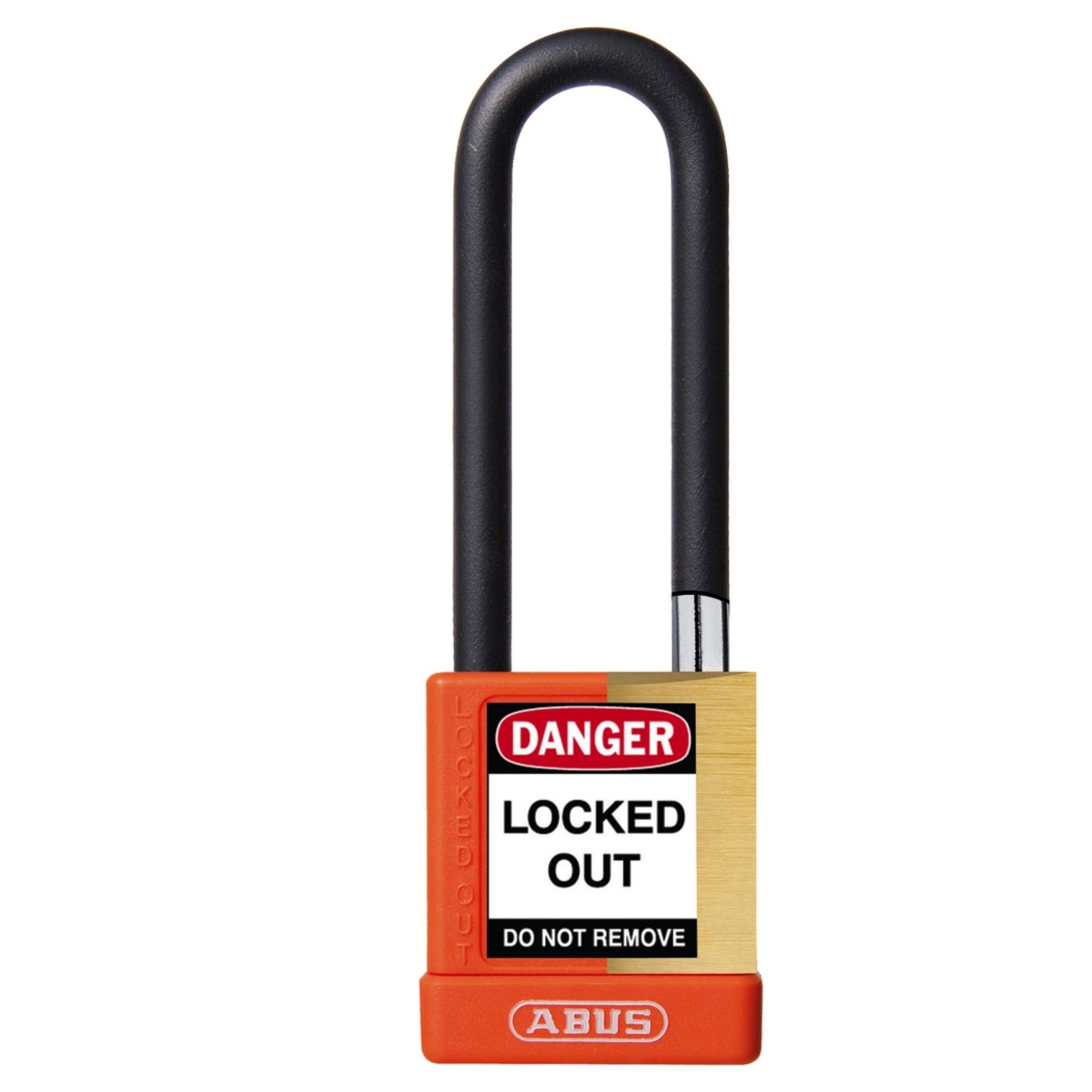 Abus 74M/40HB75 KDx3 Orange Insulated Brass Safety Padlock with 3-Inch Shackle Keyed in Set-of-3 Padlocks - The Lock Source
