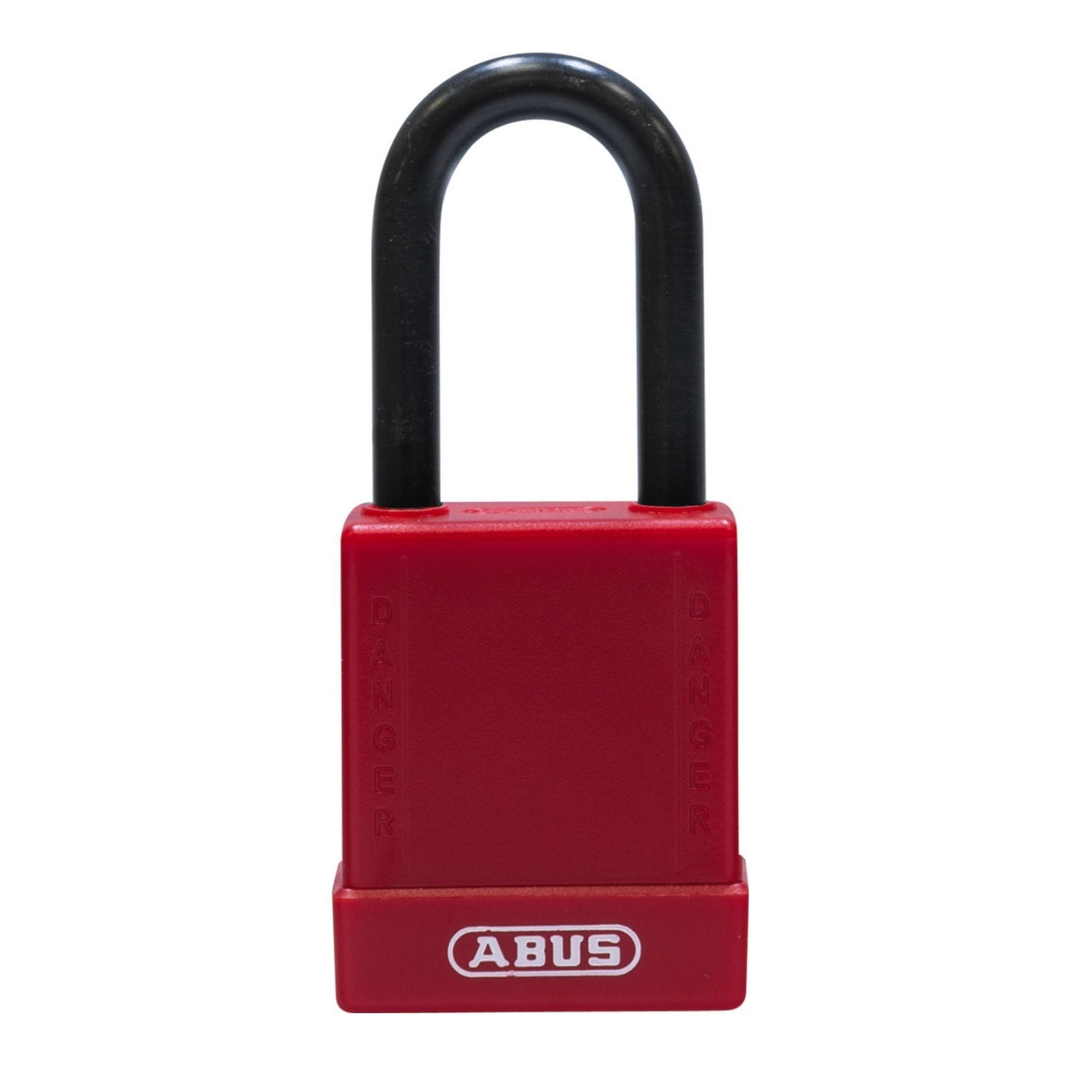Abus 76PS/40 Red Safety Locks with 1-1/2" Steel Shackle Covered by Plastic Sleeve - The Lock Source