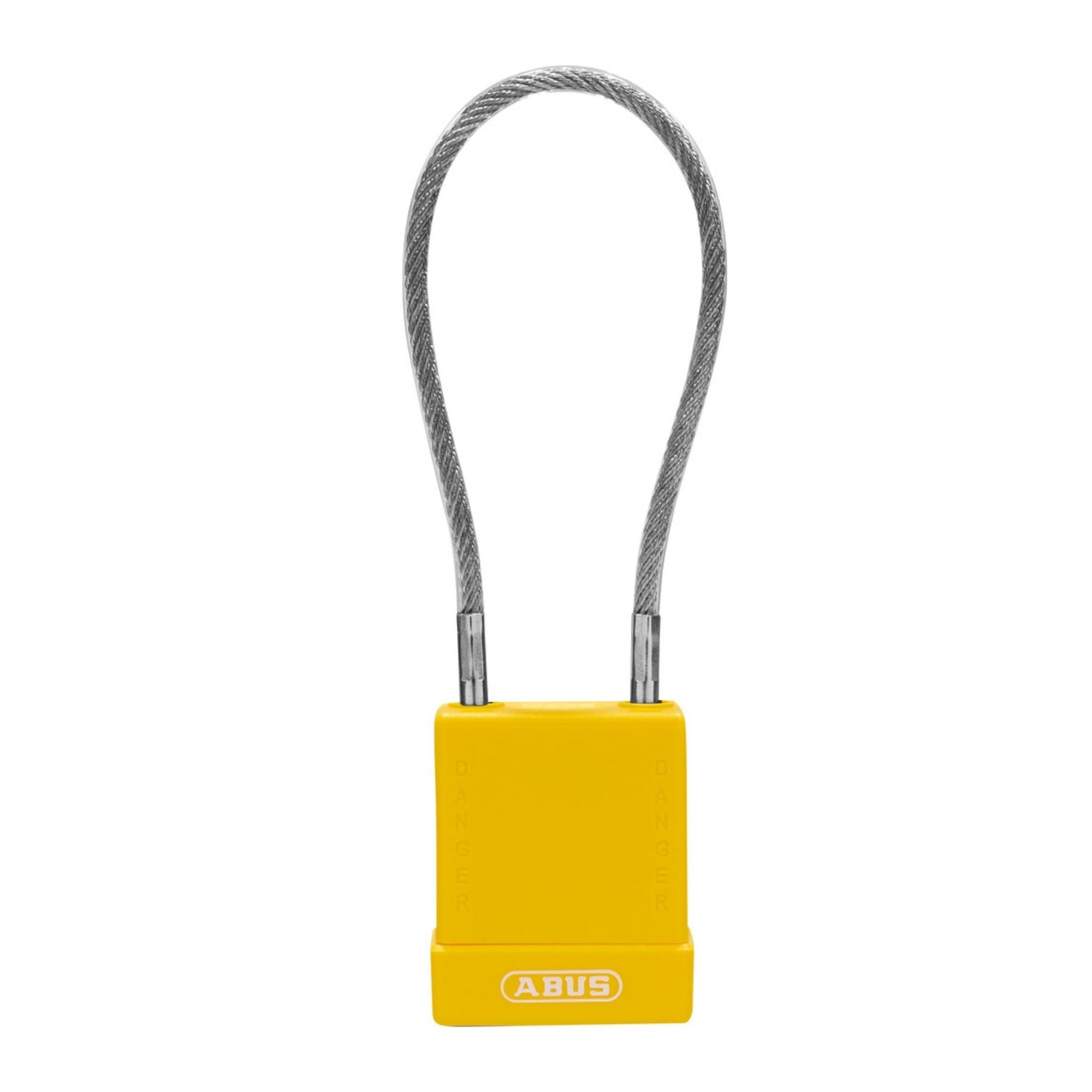 Abus 76/40CAB20 KA Yellow Safety Padlock with 4-Inch Cable - The Lock Source