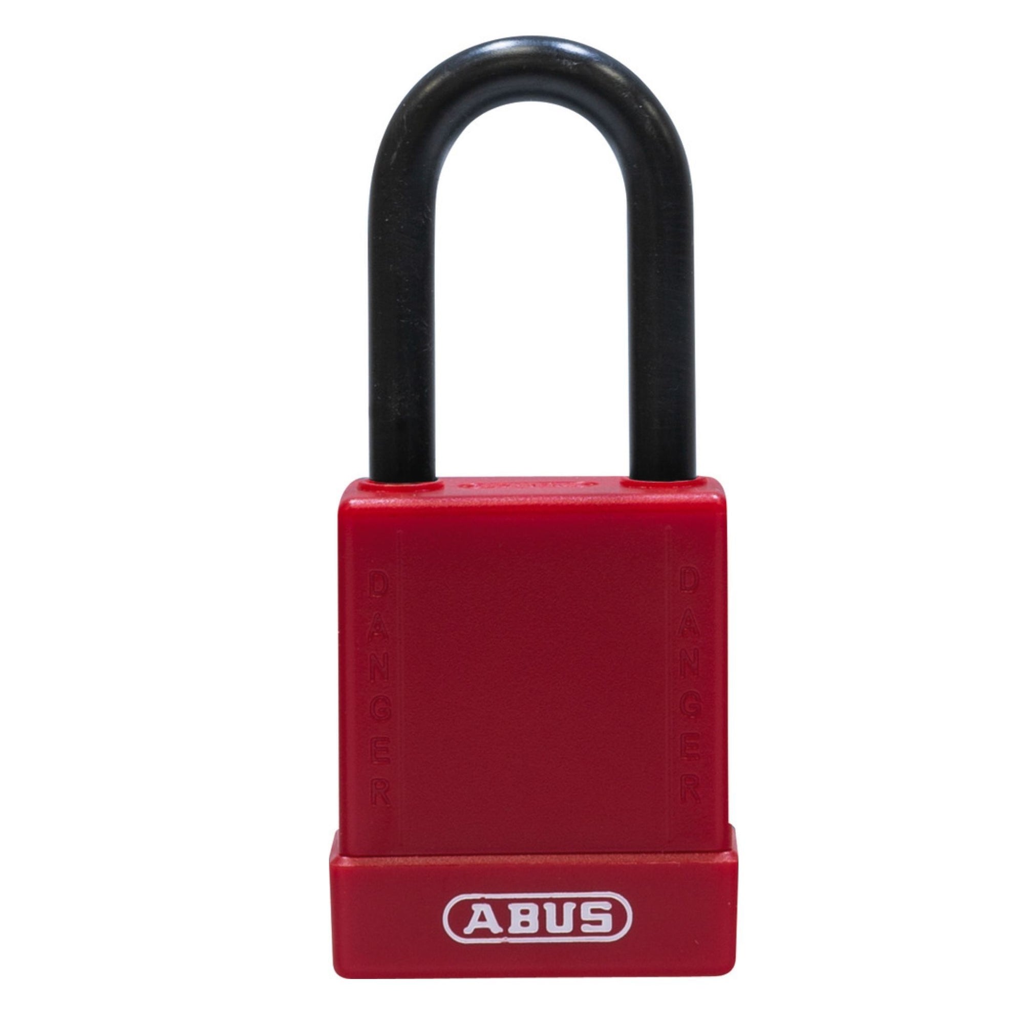 Abus 76/40 KD Keyed Different Red Safety Padlock with Steel Shackle and Nylon Sleeve - The Lock Source