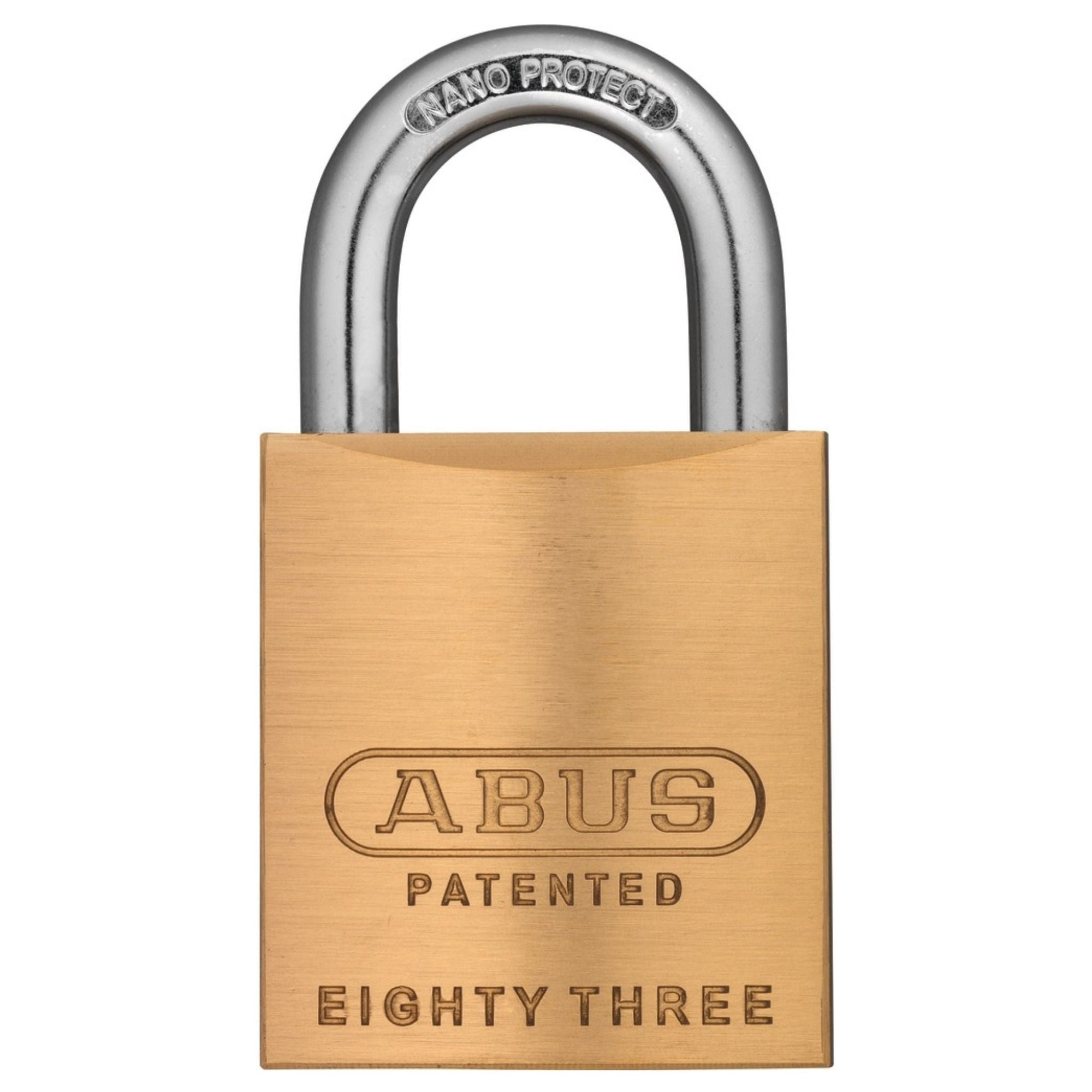 Abus 83/45 100 Brass Lock Zero Bitted (0-Bit) Padlocks With Rekeyable Yale No. 8 Keyway - The Lock Source