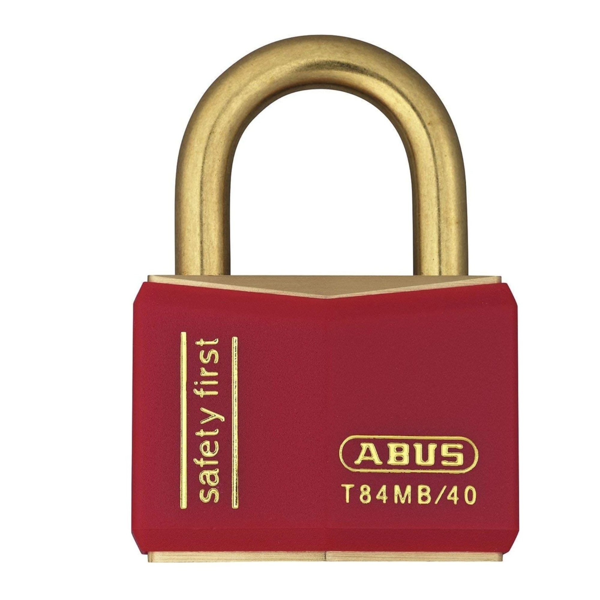 Abus T84MB/40 B KD Red Weatherproof Brass Padlock - The Lock Source