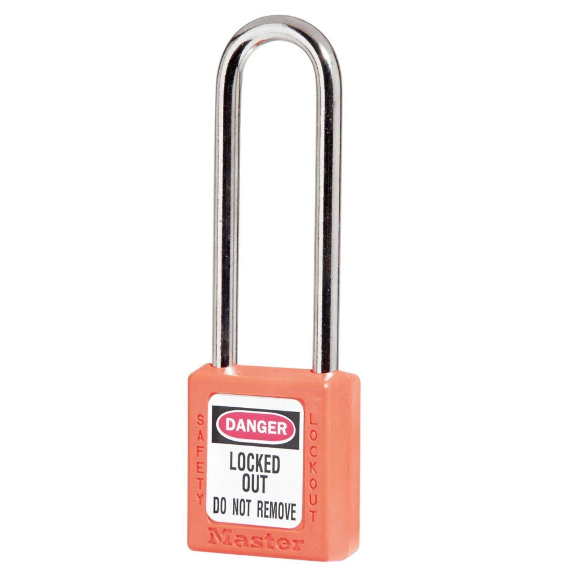 Master Lock No. 410LT Orange Zenex Safety Lockout Lock with 3-Inch Shackle - The Lock Source