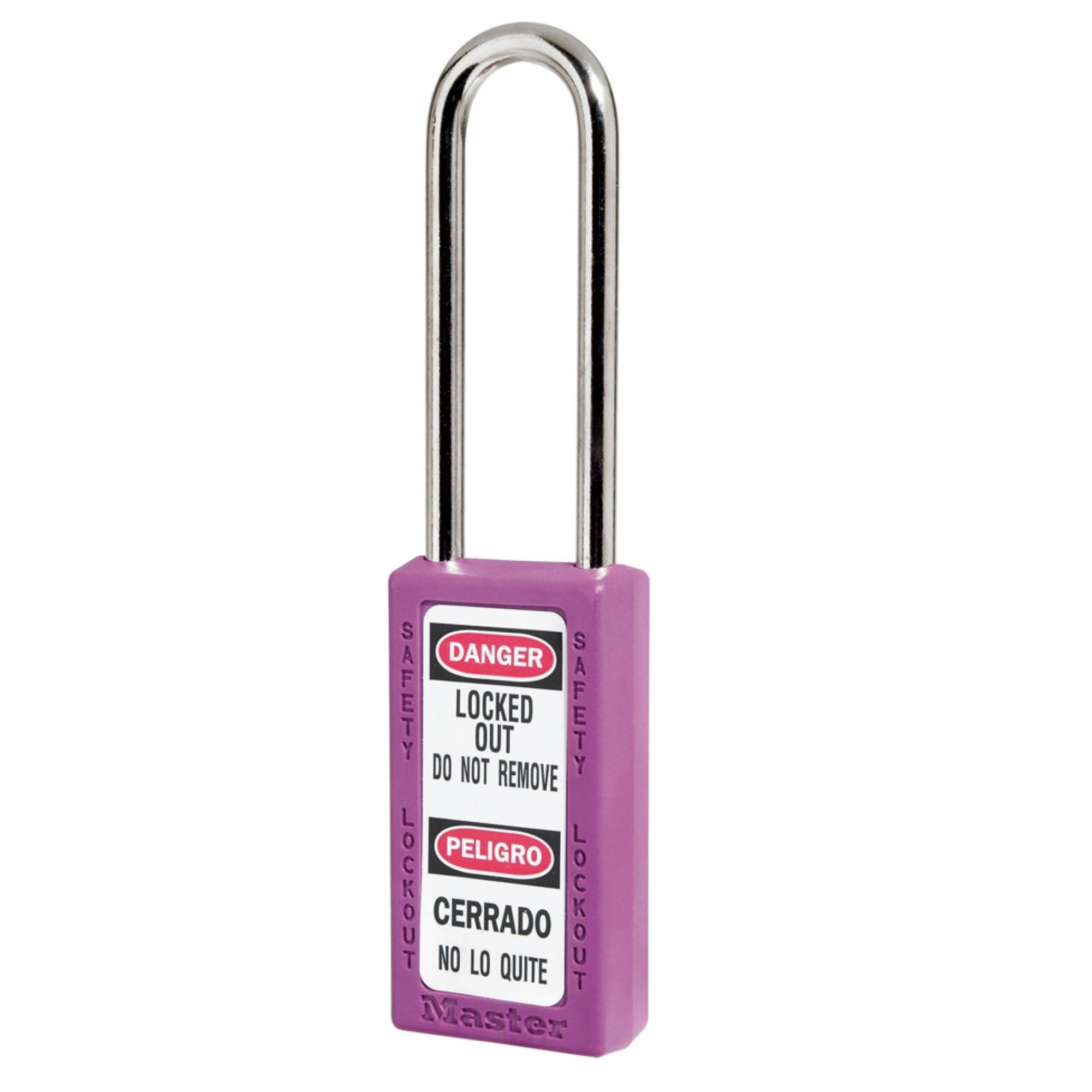 Master Lock 411LT Series Purple Zenex Thermoplastic Safety Lock with 3-Inch Shackle - The Lock Source