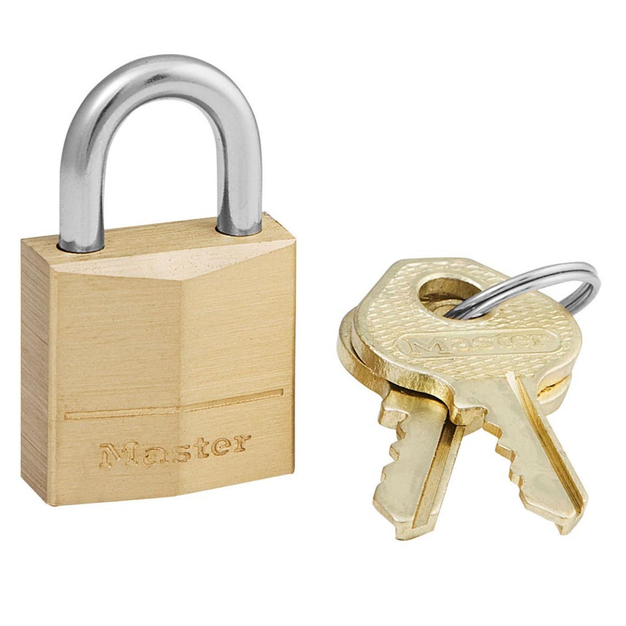 Master Lock 120D Padlock Solid Brass Lock Retail Carded Padlocks - The Lock Source
