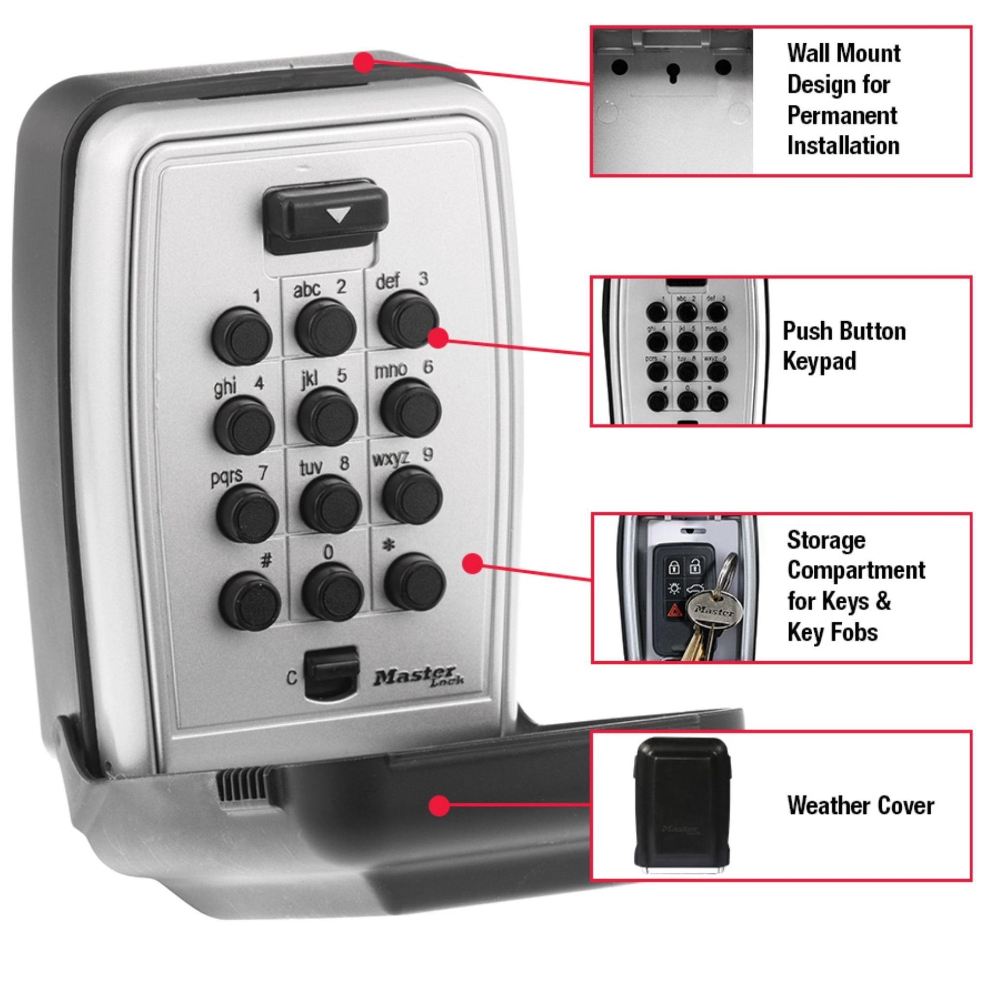 Master Lock 5423D Wall Mount Pushbutton Lock Box - The Lock Source