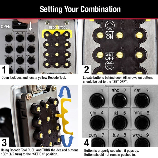 Master Lock 5423D Pushbutton Lock Box with Alpha & Numeric Combinations ...