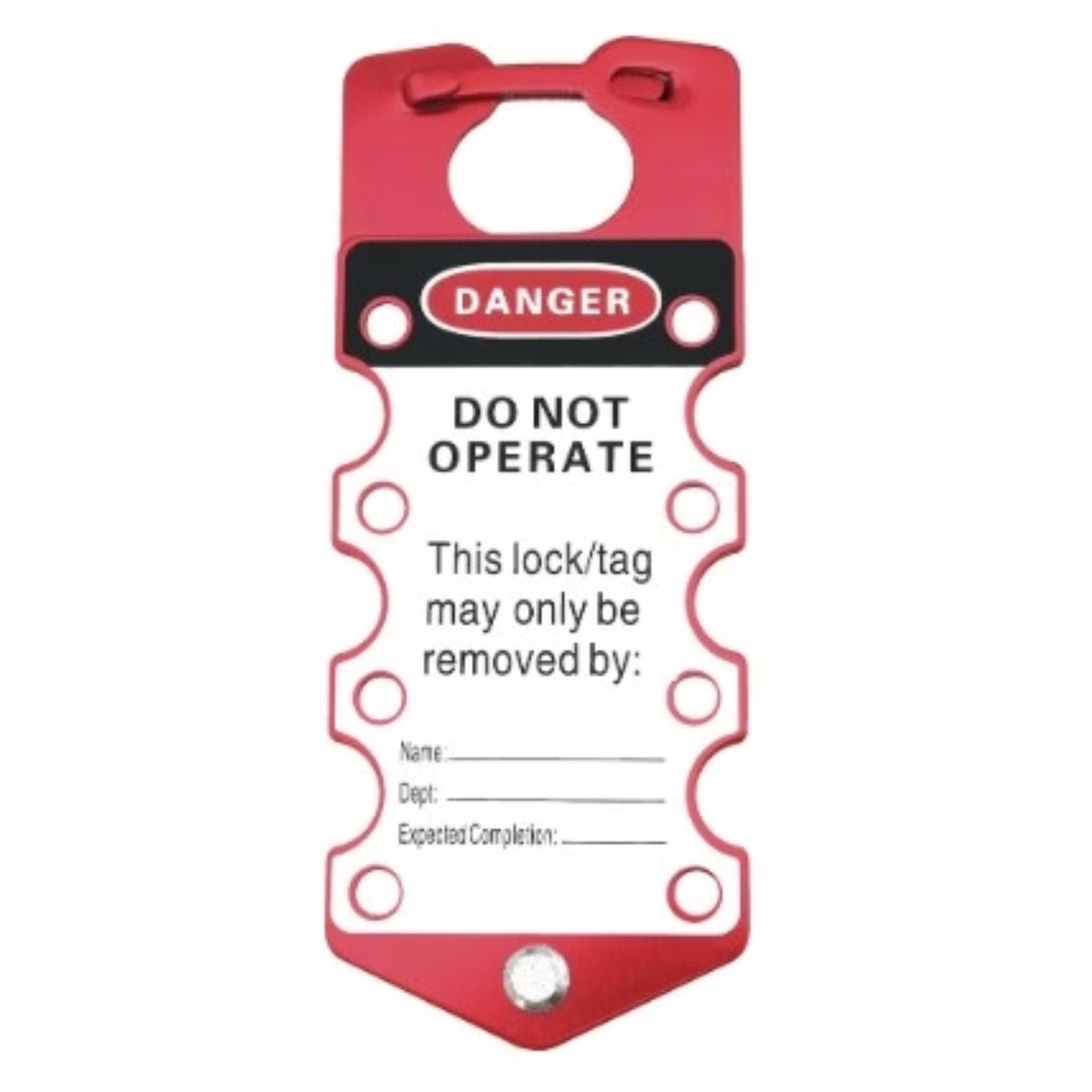 Abus 18024 Aluminum Labeled Hasp English Hasps Allow Messaging During LOTO Procedures - The Lock Source