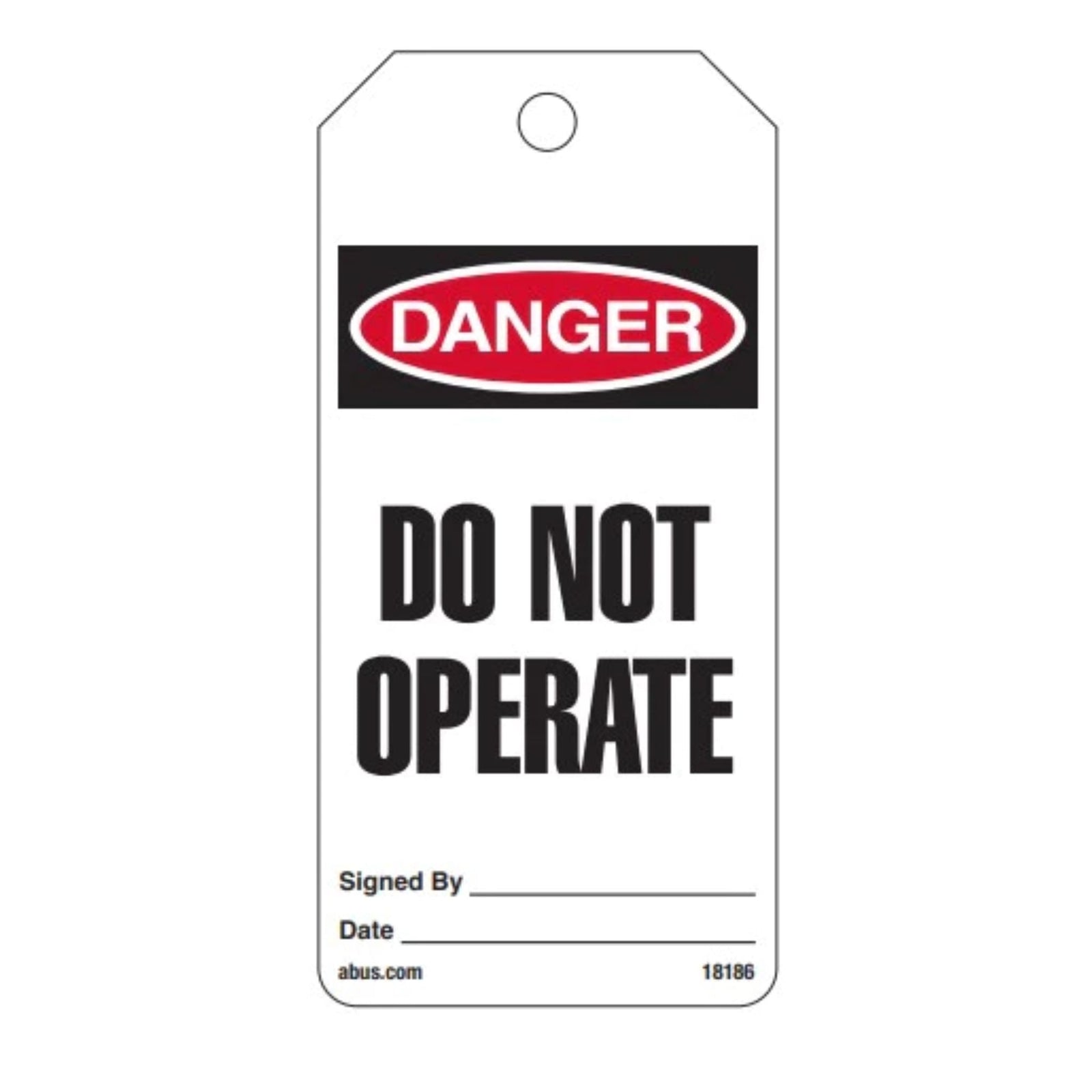 Abus 18186 Tags On A Roll White DO NOT OPERATE Safety Lockout Tags Roll of 100 - The Lock Source