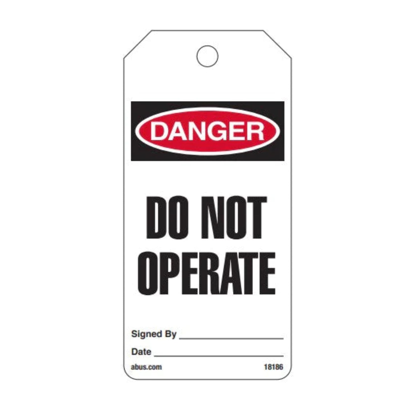 Abus 18187 Tags On A Roll White DO NOT OPERATE Safety Tags Rolls of 250 - The Lock Source