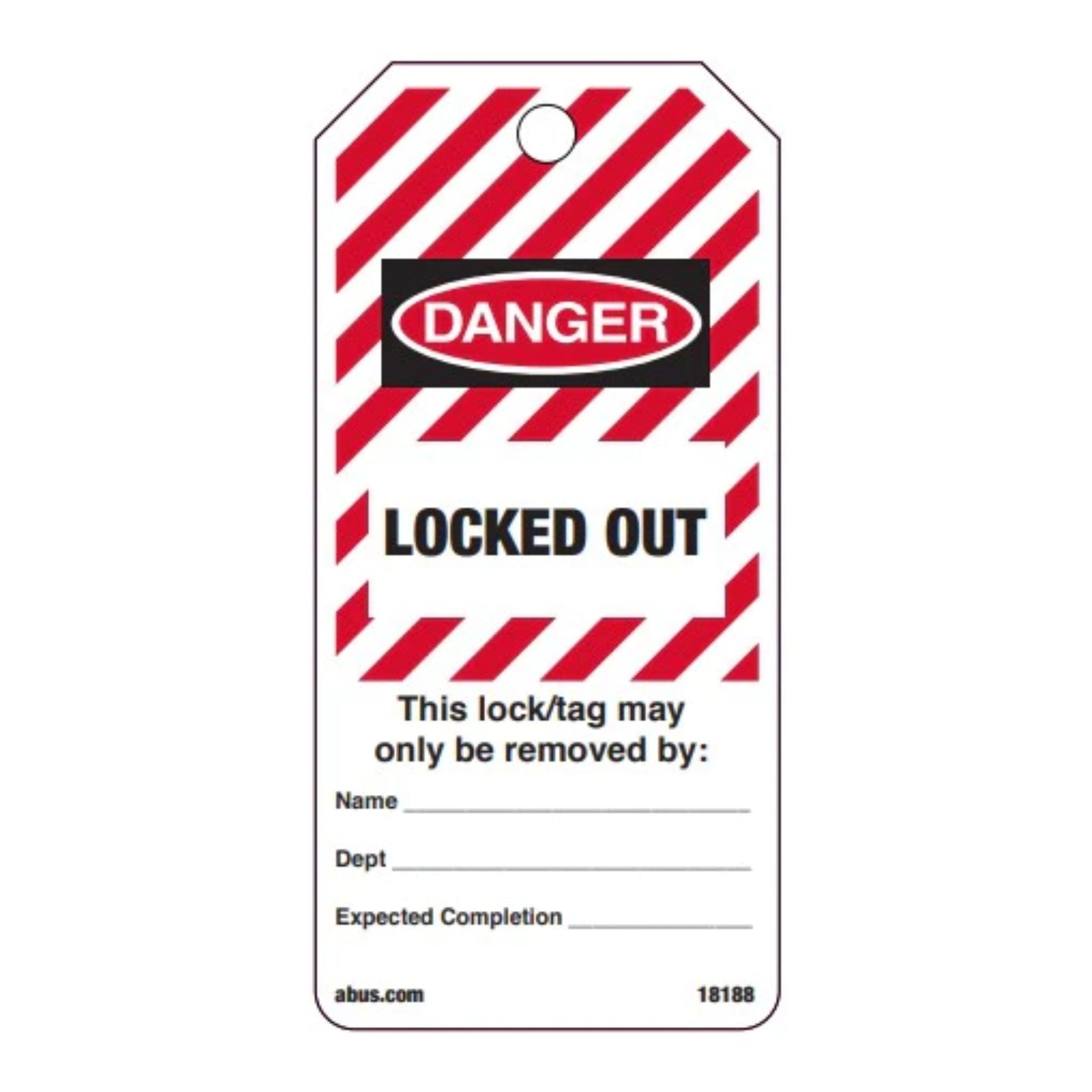 Abus 18189 Tags On A Roll Red LOCKED OUT Safety Tags Roll of 250 - The Lock Source