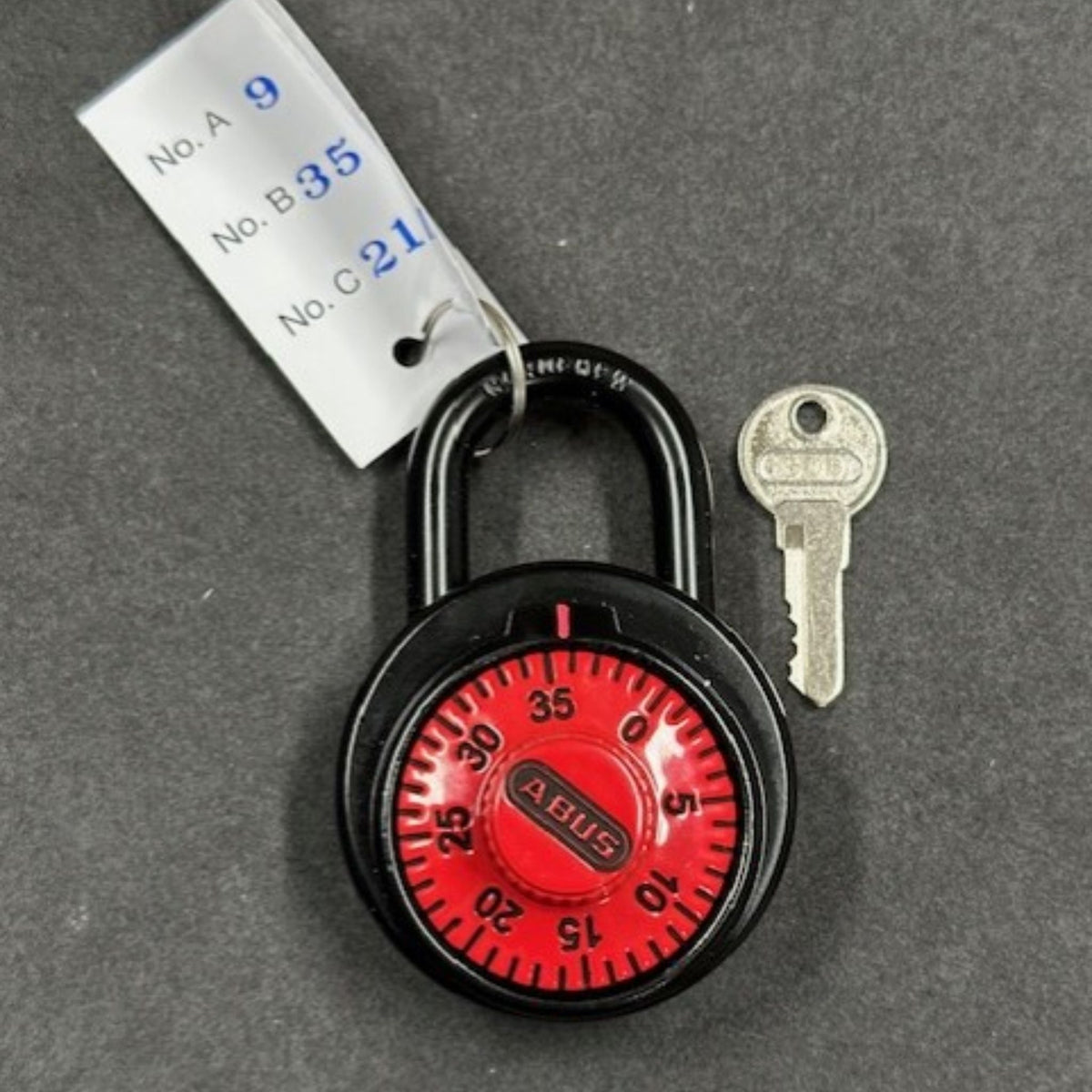 The Lock Source&#39;s &quot;Keyed Combo&quot; Features the Abus 78/50 KC Red Locker Padlock, With Combination, With Matching Control Key All Together, All At Once, Finally - The Lock Source