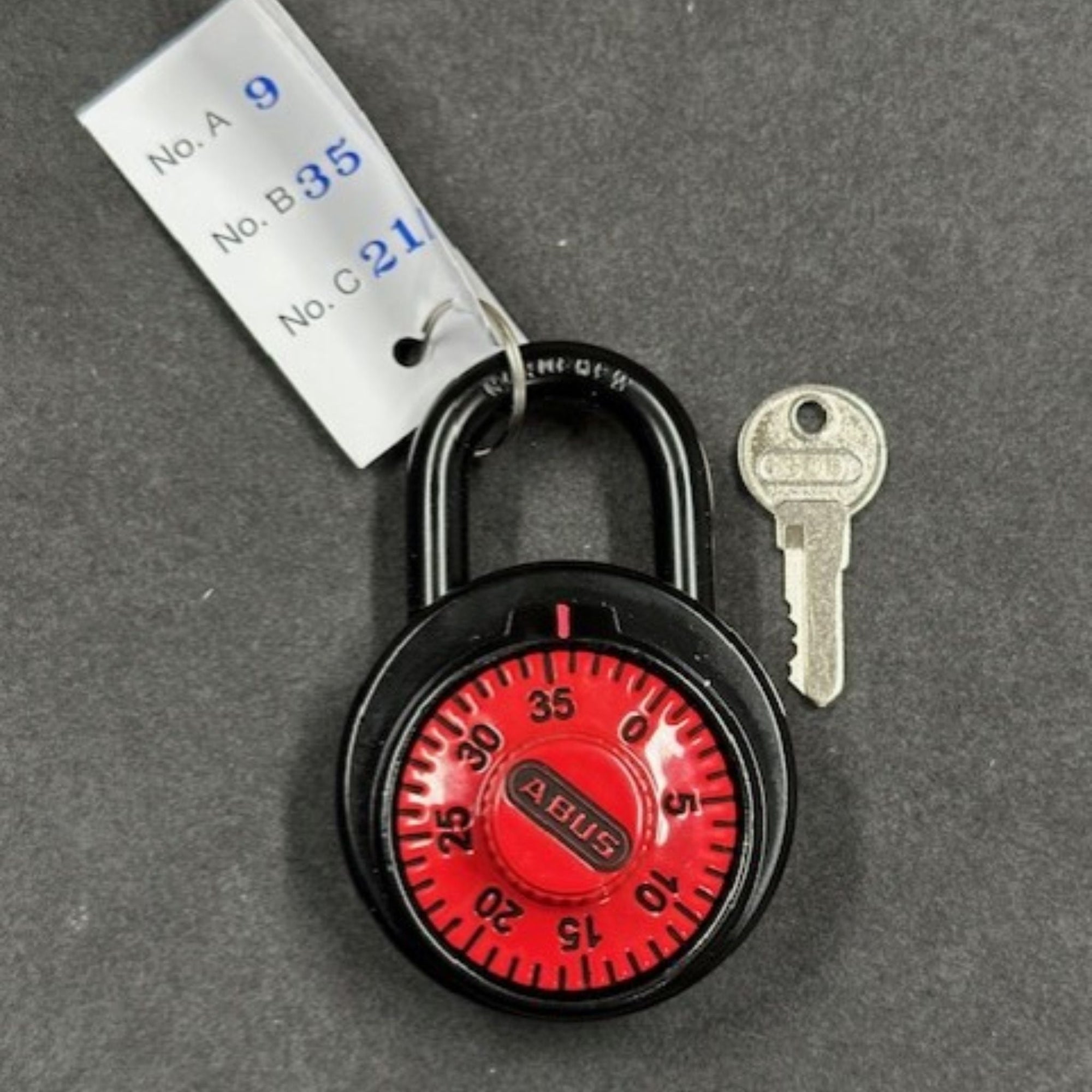 The Lock Source's "Keyed Combo" Features the Abus 78/50 KC Red Locker Padlock, With Combination, With Matching Control Key All Together, All At Once, Finally - The Lock Source