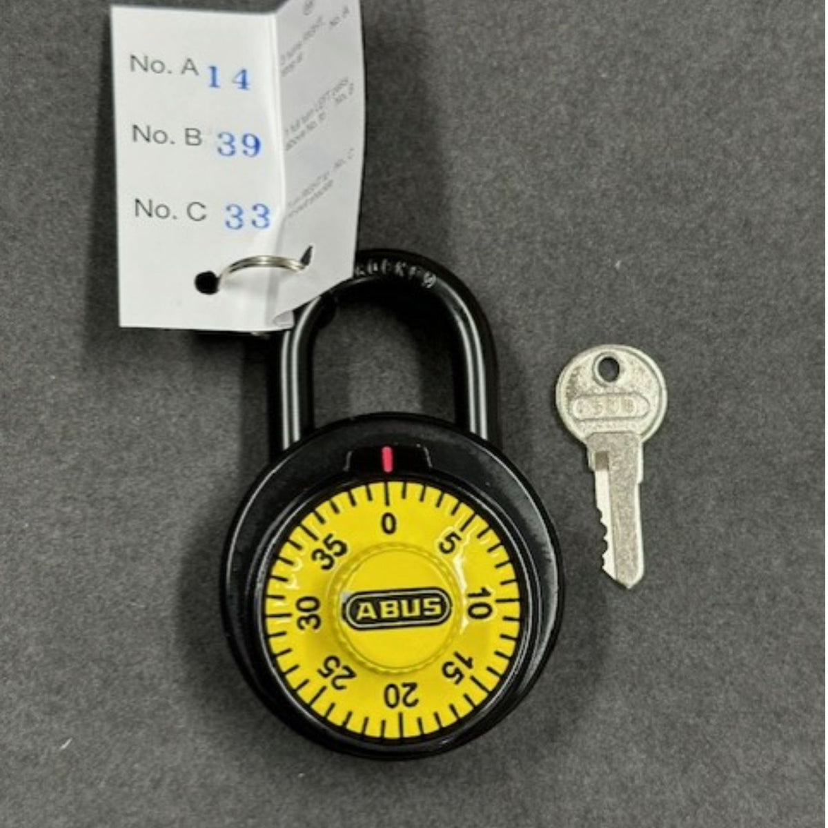The Lock Source&#39;s &quot;Keyed Combo&quot; Features the Abus 78/50 KC Yellow Locker Padlock, With Combination, With Matching Control Key All Together, All At Once, Finally - The Lock Source