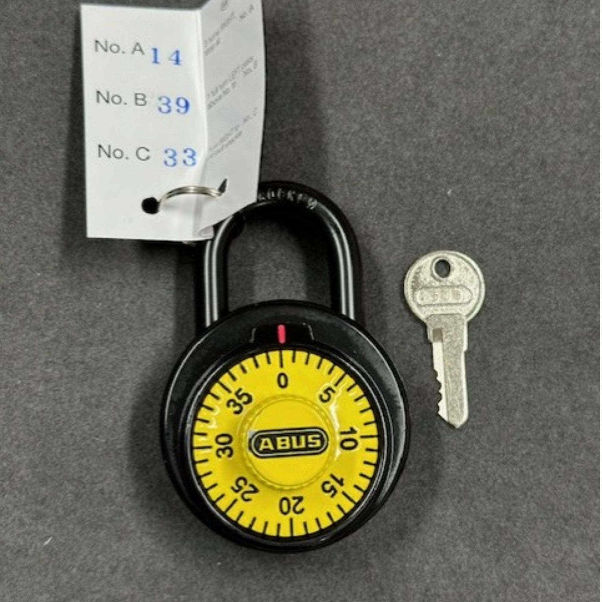 The Lock Source's "Keyed Combo" Features the Abus 78/50 KC Yellow Locker Padlock, With Combination, With Matching Control Key All Together, All At Once, Finally - The Lock Source