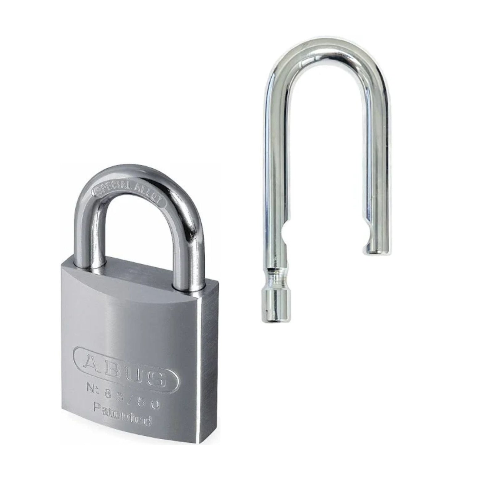 Abus 83/50 Chrome-Plated Series Lock Solid Brass Padlocks Accept Popular OEM Cylinders with 2-Inch Stainless Steel Shackle - The Lock Source