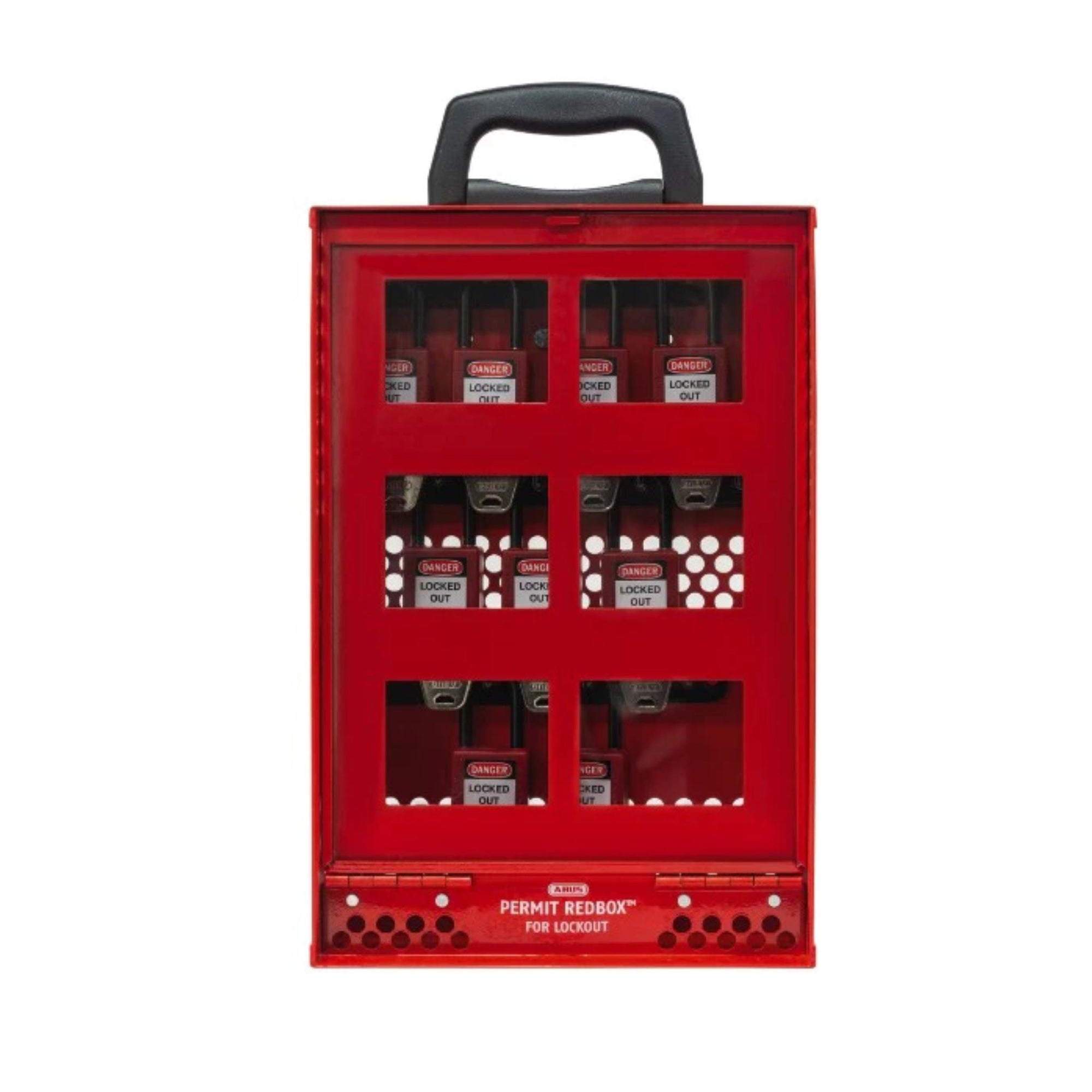 Abus B810 Red Permit Redbox Permit-to-Work Cabinet for Lockout Tagout Applications - The Lock Source