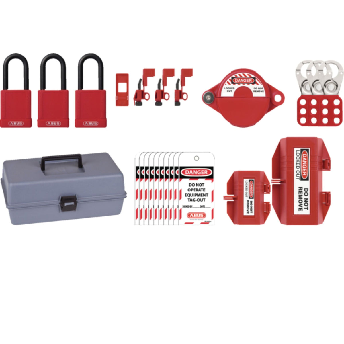 Abus K925 Electrical Toolbox Kit Stores and Organizes Lockout Devices In One Location With Grey Toolbox - The Lock Source