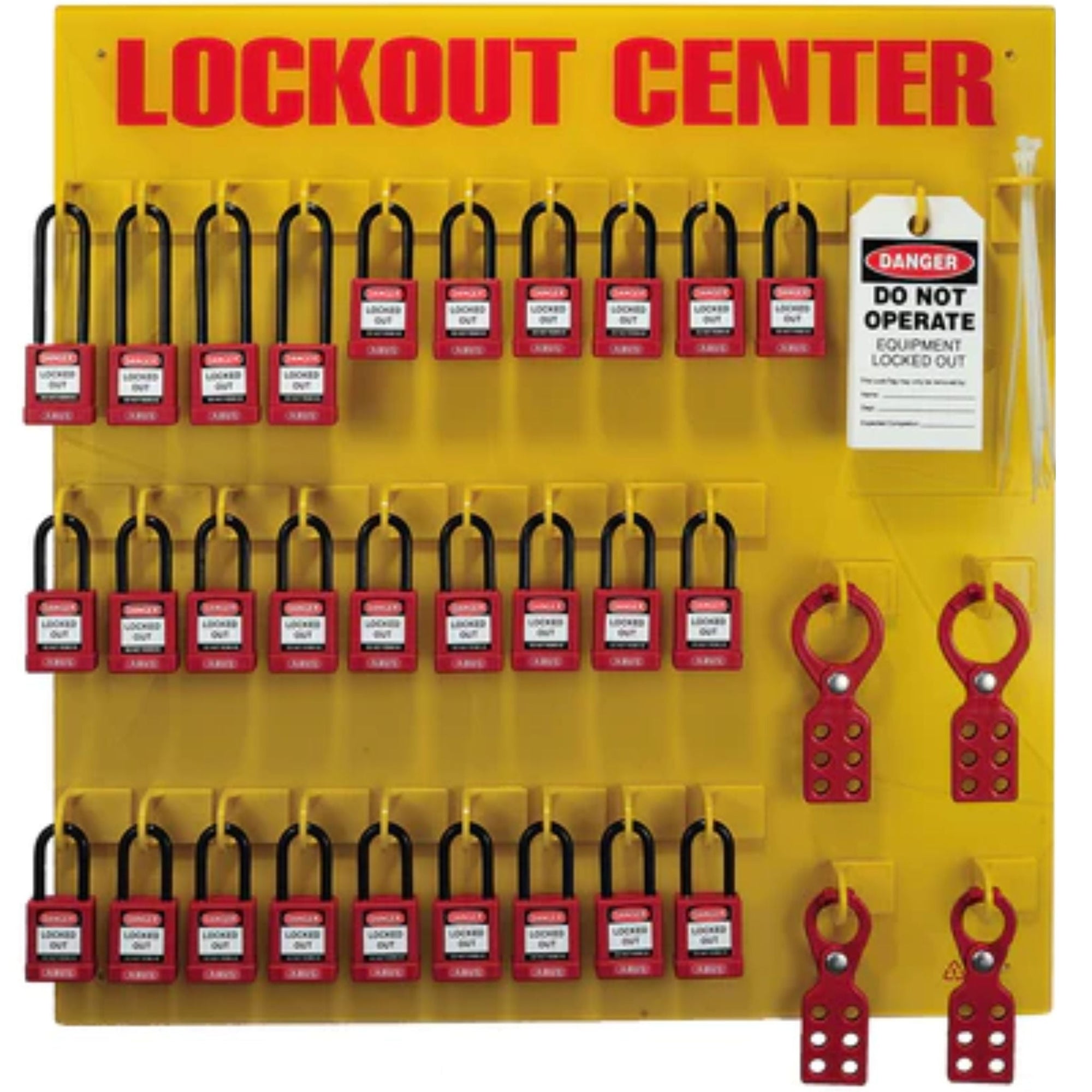 Abus K986 X-Large Starter Lockout Board Includes 28 Locks, 4 Hasps & 10 Tags - The Lock Source