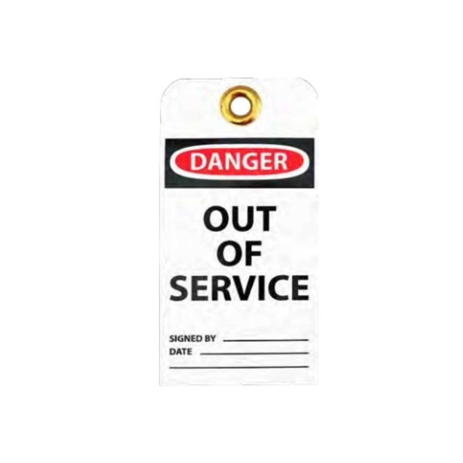 Abus T102 (73011) Laminated Vinyl OUT OF SERVICE Safety Tags Pack of 10 for Lockout Applications - The Lock Source