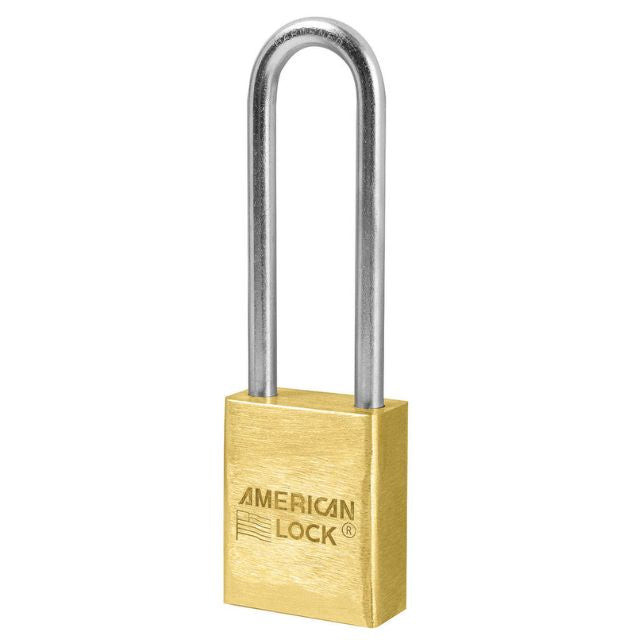 American Lock No. A42 Series Brass Padlock With 5-Pin Non-Rekeyable Cylinder and 3" Shackle - The Lock Source