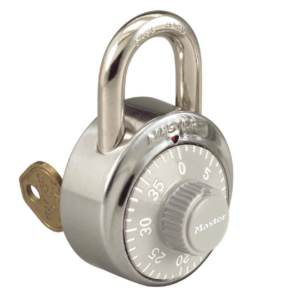 Master Lock 1525 GRY V57 Combination Locker Padlock with Gray Dials and Key Override Feature - The Lock Source