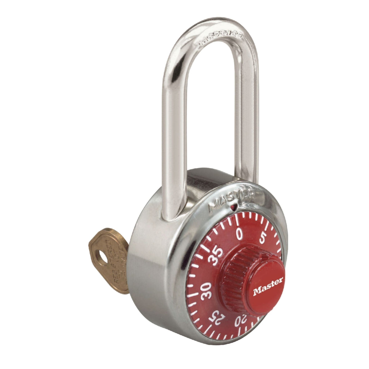 Master Lock 1525LF RED V614 Red Dial Locker Lock with Key Override - The Lock Source