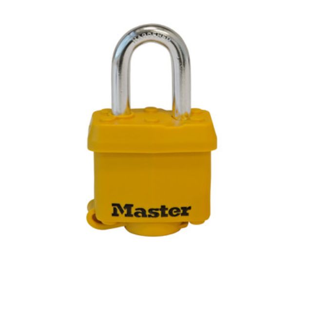 Master 315KAA1011 Outdoor Padlocks Covered With Yellow Thermoplastic - The Lock Source