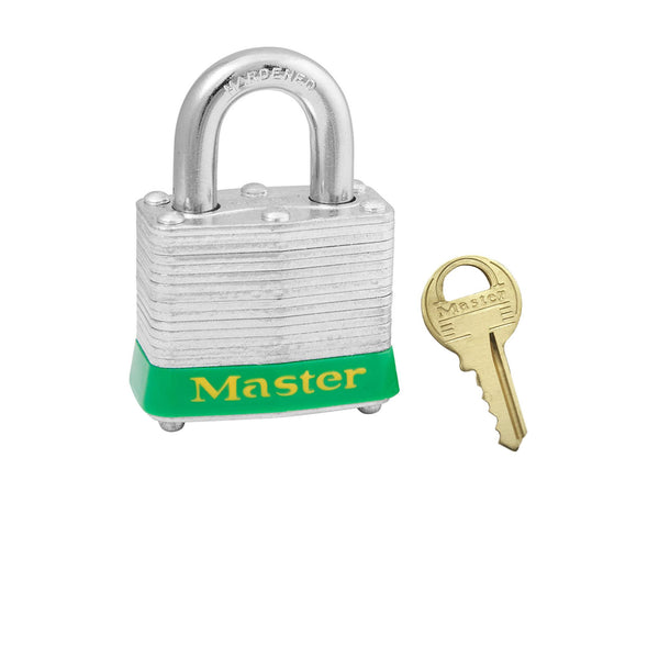 Master Lock 3GRN Safety Padlock With Green Bumper Keyed Different (KD ...