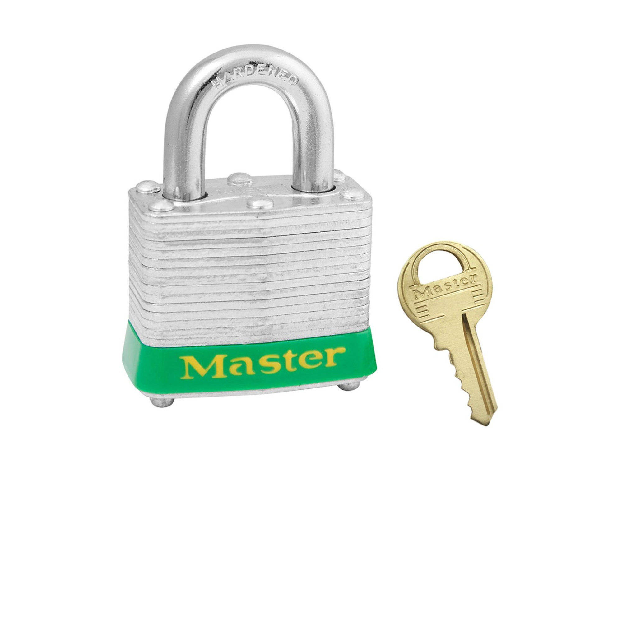 Master Lock 3GRN Lamianted Steel Series Safety Padlocks With Green Bumper - The Lock Source