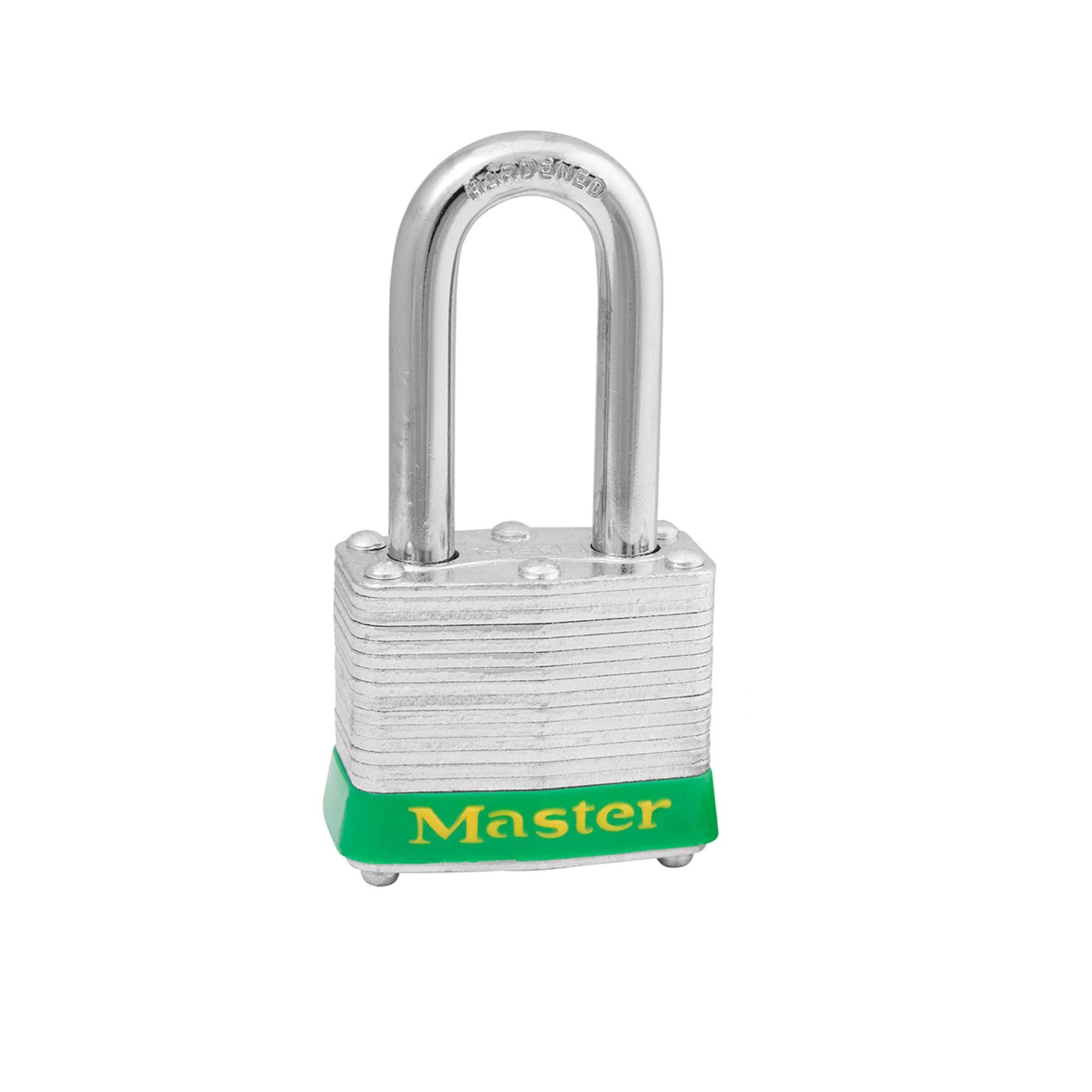 Master Lock 3KALFGRN Laminated Steel Padlock Keyed Alike With Green Bumper - The Lock Source