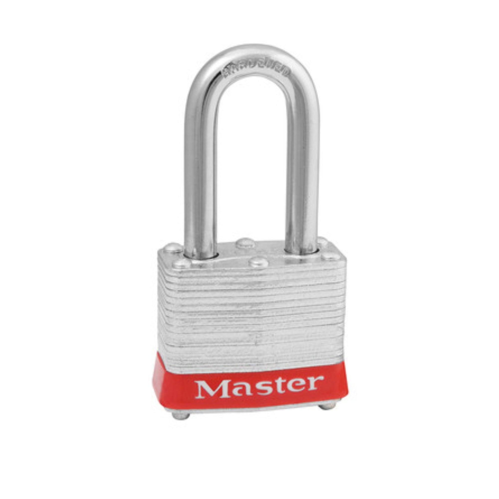 Master Lock 3KALFRED Laminated Steel Padlock Keyed Alike With Red Bumper - The Lock Source