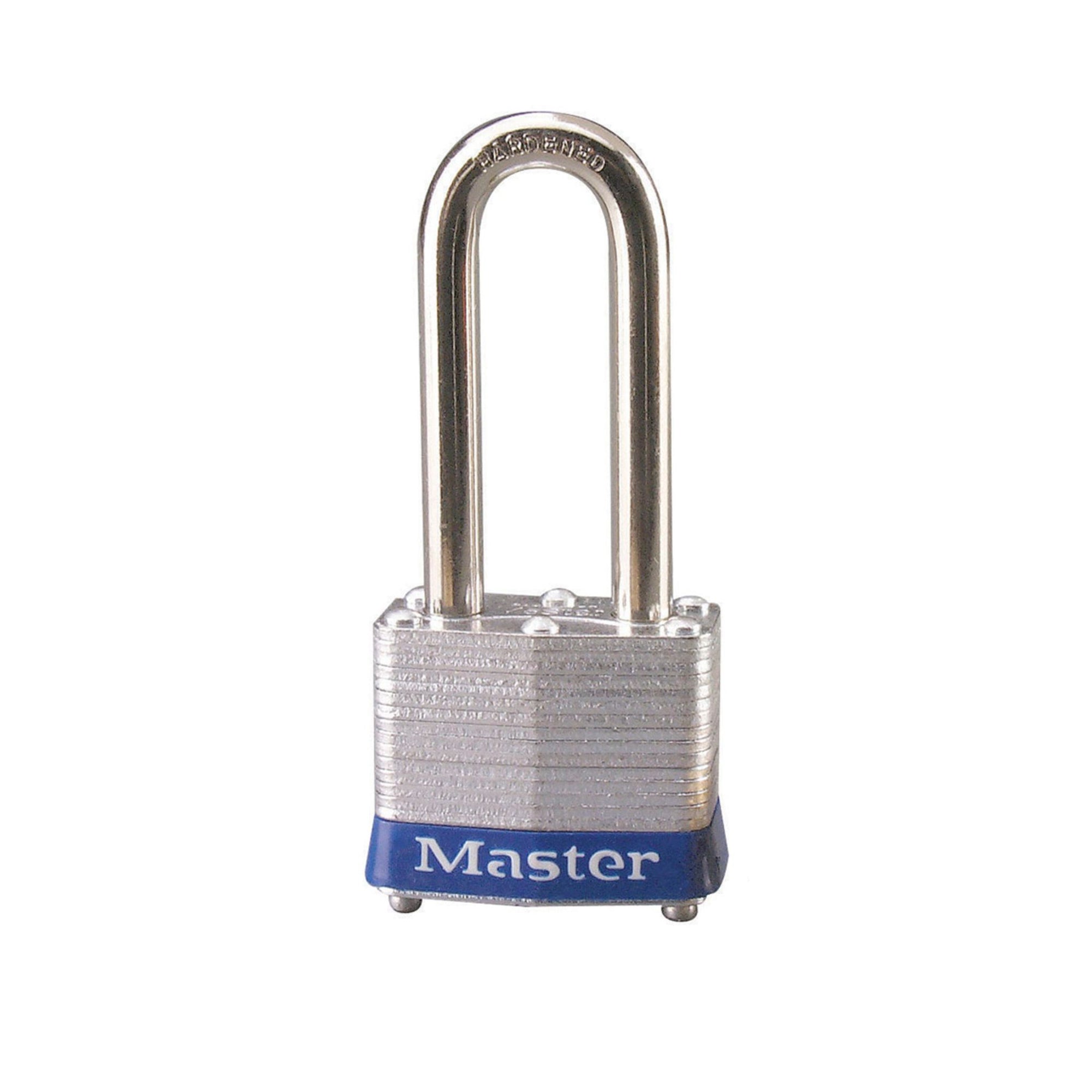 Master Lock 3KALHBLU Laminated Steel Padlock Keyed Alike With Blue Bumper - The Lock Source