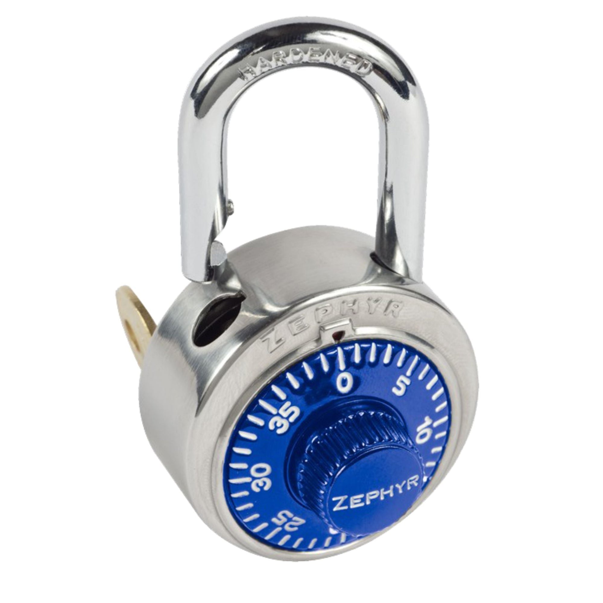 Zephyr Lock 1925BLU Combination Padlock Feature Stainless Steel Lock Body and Blue Dial - The Lock Source