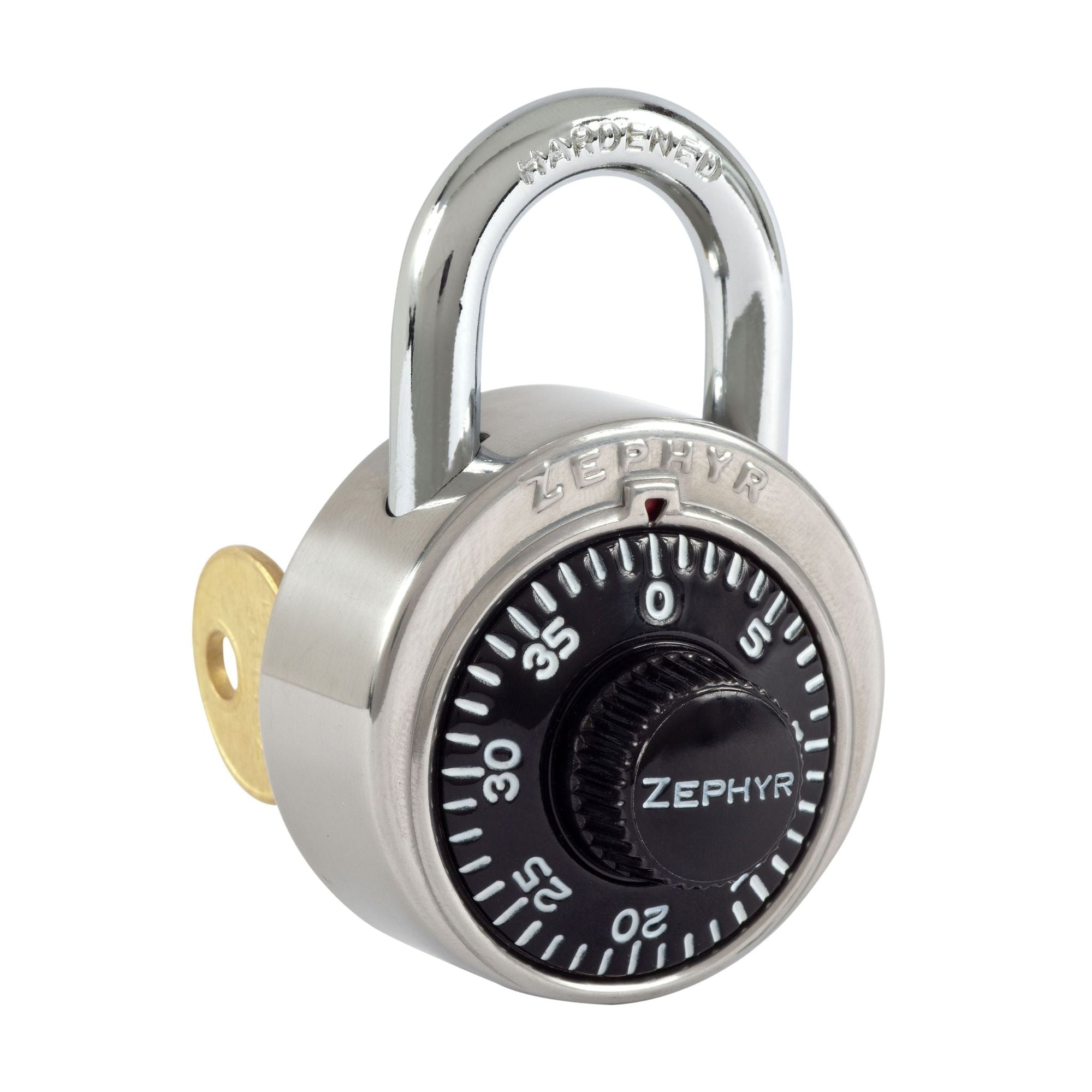 Zephyr Lock 1925 Combination Padlock Feature Stainless Steel Lock Body and Black Dial - The Lock Source