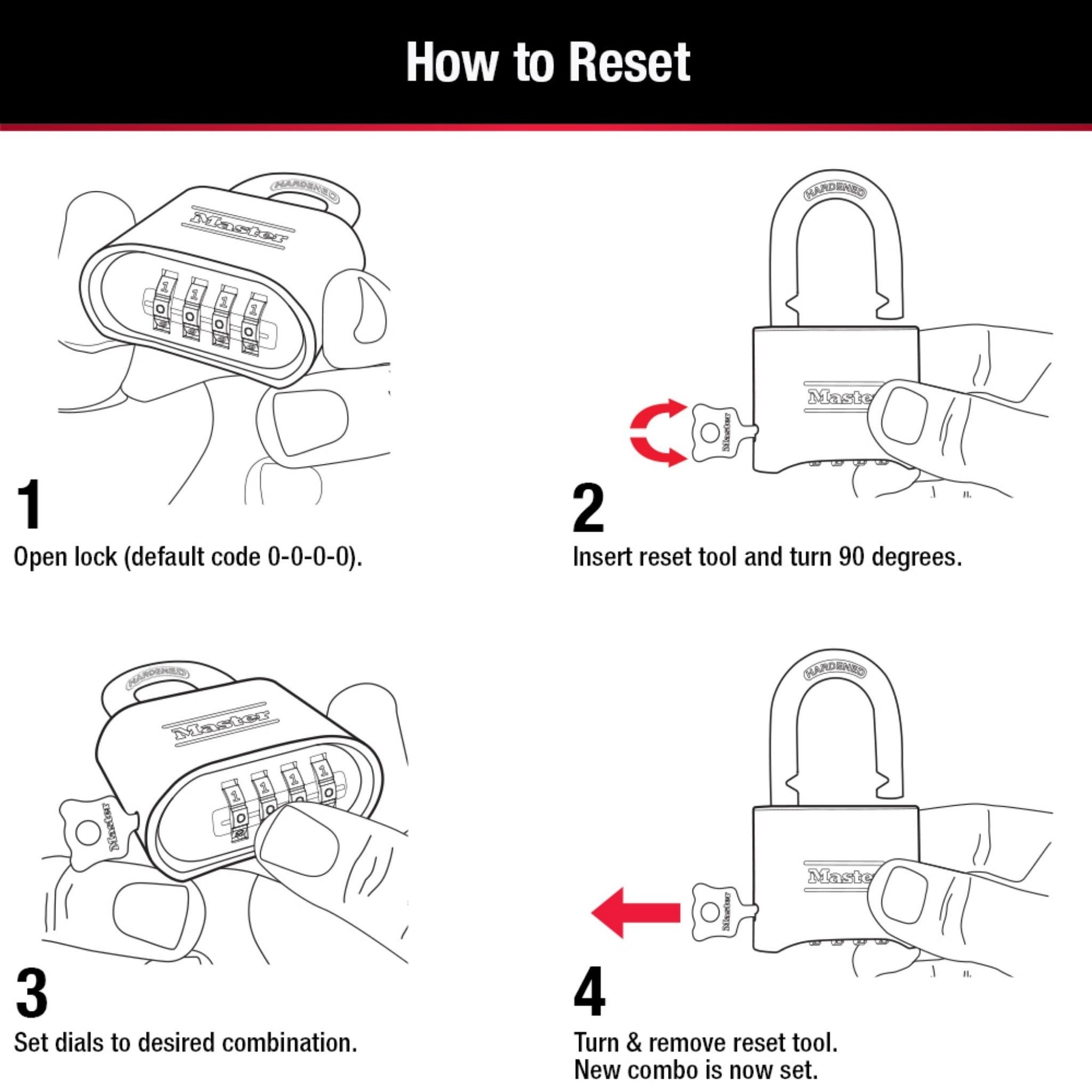 Master Lock 175D Resettable Combination Brass Padlocks - The Lock Source