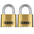 Abus 180IB/50 Brass Combination Padlock Set, Two Brass Padlocks - The Lock Source