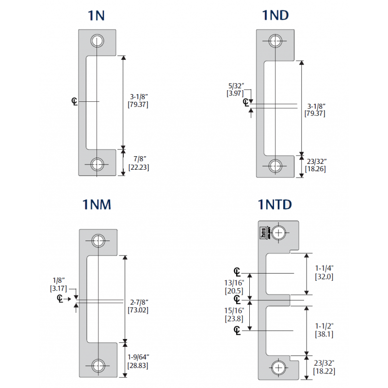 HES 1DB-606 Faceplate Kits for 1500 & 1600 Series Electric Strikes - The Lock Source