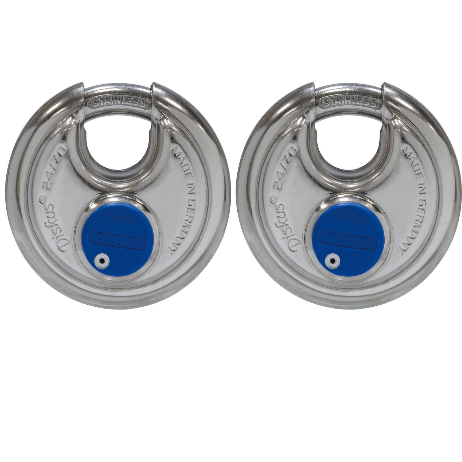 Abus 24IB/70 KAx2 Disk Padlocks Weatherproof Diskus 24IB Series Locks Keyed Alike (KA2) in Set-of-2 Locks - The Lock Source