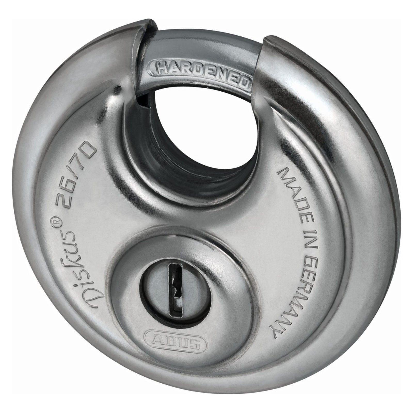 Abus 26/70 KA EE 0121 Diskus Lock Stainless Steel Disk Padlocks - The Lock Source